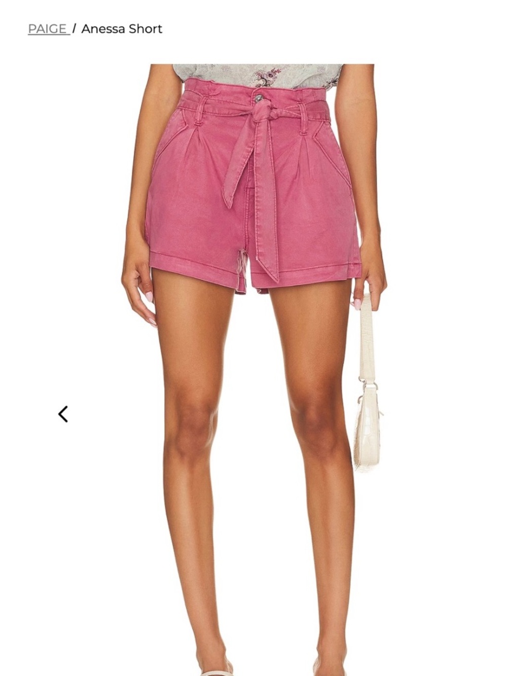 PAIGE Anessa Short Flap Pockets Self Belt Color/Bougainvillea Size 27 NWT